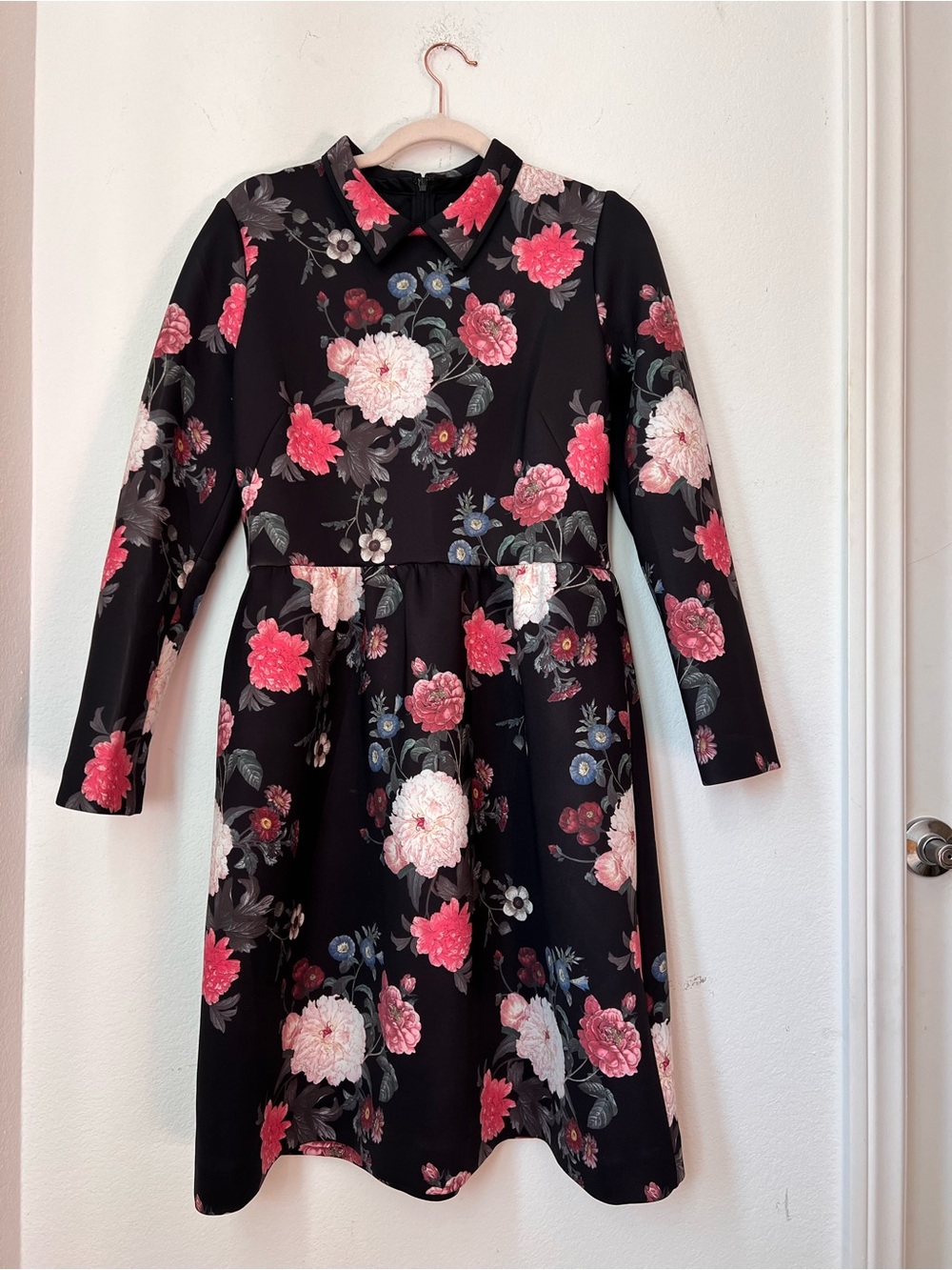 NWOT Erin Fetherston Black Floral Cocktail Dress Women's Size 10 Romantic Party